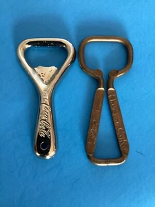 Bottle Openers Coca-Cola Coke 2 Wire-Style Advertising . 1-silver & 1-copper - Picture 1 of 8