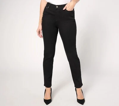 Denim & Co. Size 24W Signature Black Perfect Flex Pull-On Jean BLACK A669932 NWT - Image 1 of 4