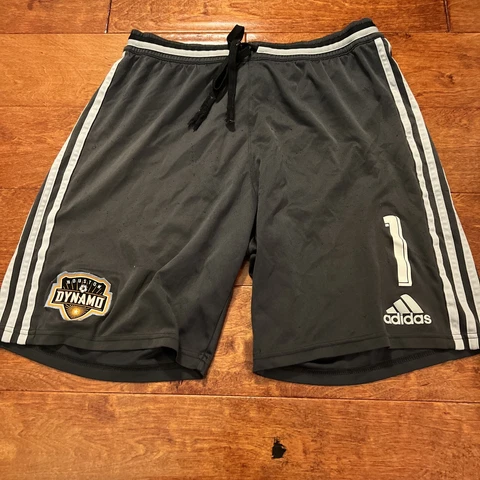 Adidas Houston Dynamo Soccer Shorts Player Issue # 1 Size Large Climacool Grey Cover
