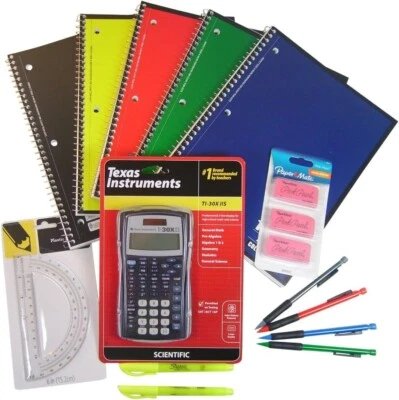 Комплект из 14 предметов Back to High School & College с Texas Instruments TI-30X IIS S - Изображение 1 из 2