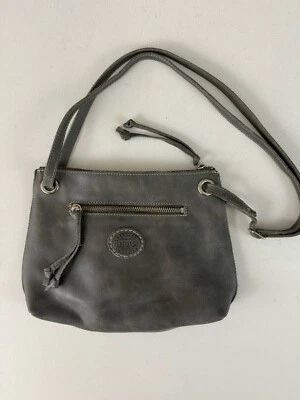ROOTS Canada Gray Leather Crossbody/Shoulder Bag - Image 1 of 4