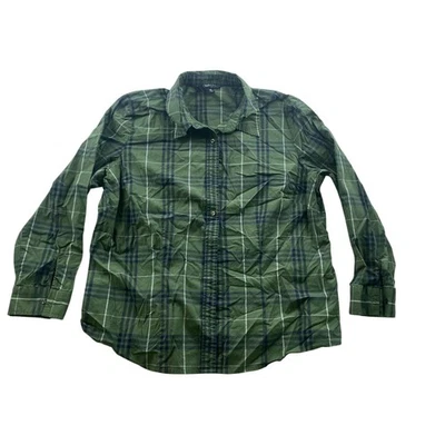 Chadwicks Of Boston 女式男友衬衫 18W 码绿色格子休闲 — 第 1/4 张图片