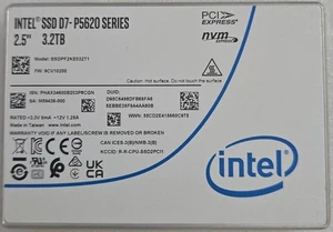 Open Pack - Intel D7-P5620 3.2TB 2.5" U.2 PCIe 4.0x4 TLC SSD SSDPF2KE032T1 - Afbeelding 1 van 3