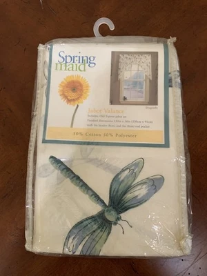 Springmaid Dragonfly Jabot Valance One 3 Piece Set 130 X 36" USA New - Image 1 of 4