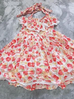 Vestido con cuello halter estampado de frutas Lizlisa Foto 1 de 4