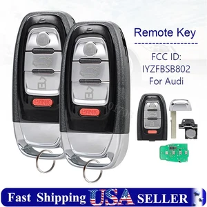 2 Replacement For Audi A4 A5 Q5 A6 A7 A8 Remote Key IYZFBSB802 4Bttn 2009-2016 - Picture 1 of 7