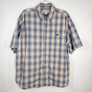Camisa Carhartt Para Hombre Talla 2XL Botón Frontal Manga Corta Cuadros Ropa de Trabajo Bolsillo - Imagen 1 de 9