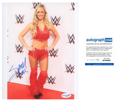 丹妮莉·莫奈·夏天·雷签名 8 X 10 照片 WWE 迪瓦摔跤手 F 带证明和 ACOA — 第 1/2 张图片