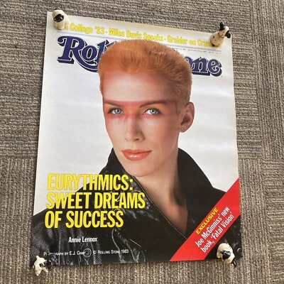 #124 Eurythmics Sweet Dreams Rolling Stone 1983 Promo Poster 16x20 Annie Lenox - Image 1 of 4