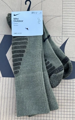 Nike открытый амортизированный шерсти Crew носки Dri-FIT армия зеленый мужской 8-12 - Изображение 1 из 4