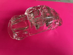 Vintage Volkswagen Beetle Bug Glass Desk Paperweight - Picture 1 of 7