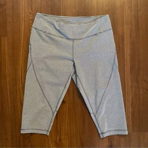 Zella leggings size large cropped striped activewear workout - Picture 1 of 6