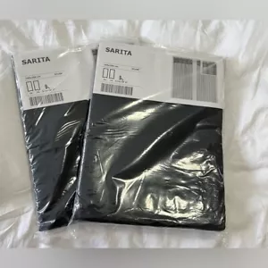Ikea Sarita Curtains Black 2 Panels 57" x 98" New - Picture 1 of 3