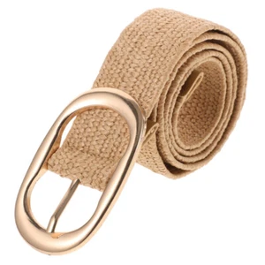 Cintura donna elastica fibbia cintura regolabile alla moda cintura in paglia - Foto 1 di 12