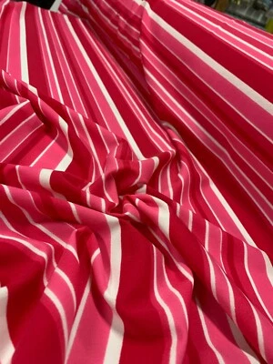 PINK / HOT PINK STRIPE MEDIUM WEIGHT NYLON ELASTANE (LYCRA) FABRIC : 150cm WIDE - image 1 of 3