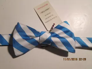 Men's Bow Tie Royal Blue stripe New with tags - Picture 1 of 4