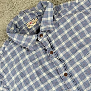 Faherty Blue Lightweight Plaid Flannel Button Up Long Sleeve Shirt Preppy Large - Picture 1 of 7