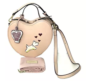Radley Cross Body Bag Small LOVE POTION Heart Blush Pink Leather New RRP 169 - Picture 1 of 7