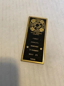 Vtg rare metal placard 4-Cylinder Club of America Santa Barbara Chapter 1958 1st - Picture 1 of 2