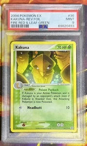 Pokemon Kakuna 36 Reverse Foil HOLO Fire Red and Leaf Green EX 2004 PSA 9 MINT - Picture 1 of 9