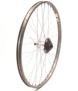 26" 130mm Rear Wheel - Araya RM-20 to Shimano Deore XT FH-M730 6-speed Uniglide - Picture 1 of 8
