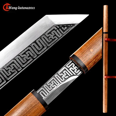 Rosewood Sword Ninja 9260 Spring Steel Fulltang Japanese Straight Ninjato - image 1 of 4