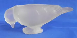 Piatto porta sale in vetro smerigliato, statuina uccellino, Cristal De Sevres Francia - Foto 1 di 9