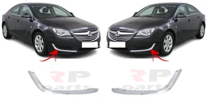 PARA VAUXHALL OPEL INSIGNIA 14-17 NUEVO PARACHOQUES DELANTERO PARRILLA LATERAL CROMO MOLDURAS PAR - Imagen 1 de 8