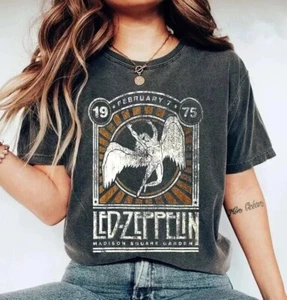 Camisa Led Zeppelin, Camiseta Vintage Banda de Rock Led Zeppelin Tour, Concierto de Música Años 70 - Imagen 1 de 4