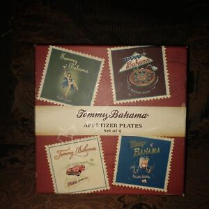Tommy Bahama "Vice Is Right" 6" Square Ceramic Cocktail Appetizer, Cheese Plates