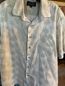 Nat Nast Hemd Herren Large Seidenmischung Fade Relaxed Kurzarm Wedelmuster - Bild 1 von 10