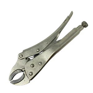 Locking Adjustable Grip Pliers, 9 in Total, Ergonomic, Silver Handle - Picture 1 of 4