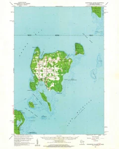 1960 Topo Map of Washington Island Door County Wisconsin - Picture 1 of 4