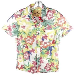 Hollister Tropical Floral Shirt – Parrot & Hibiscus Print (Size: M) - Picture 1 of 4