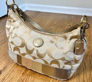 Coach White Gold Beige Rose Gold Hobo Shoulder Bag (Barely Used!) - Picture 1 of 6