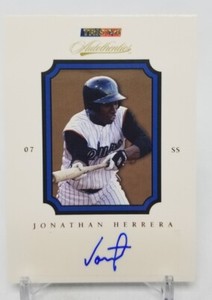 2007 TRISTAR Autothentics JONATHAN HERRERA Auto XRC MiLB Tulsa Drillers #56