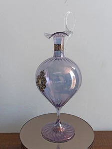 ART GLASS - JUG BICCHIELLI, ITALY - DETAILS IN STERLING SILVER - PURPLE COLOR - Picture 1 of 18