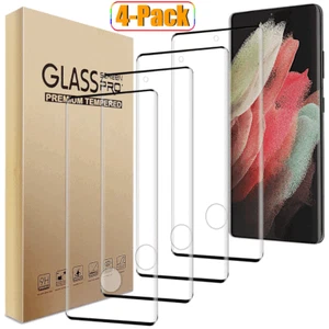 4Pack For Galaxy S21+ S21 Plus S21 FE S21 Ultra Tempered Glass Screen Protector - Picture 1 of 16