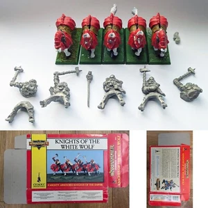 5 x RARE OOP Knights of the White Wolf + BOX, Banner, Empire, Metal, Warhammer - Picture 1 of 7