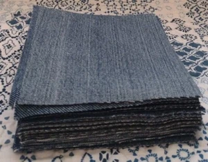 Denim Blue Jean Fabric Squares 5 1/2" X 5 1/2" Lot Of 50 For Rag Quilt Or Craft - Picture 1 of 2