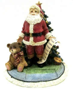 Christmas Santa Claus Gifts Teddy Bear Musical Here Comes Santa Figure Vintage - Picture 1 of 7