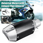  38-51mm Motorcycle Steel Short Exhaust Muffler Removable Silencer Pipe Black