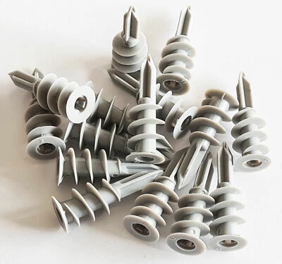 DAMSTONE 30 Stück Gipskartondübel Rigips Dübel Set Hohlraumdübel mit Bohrspitze Nylon