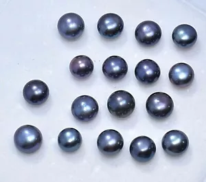 47.50 Ct Natural Tahitian Black Blue South Sea Pearl  18 Pcs Gems lot - Picture 1 of 4