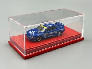 High Quality Car Display Case Red Leather Base 1/64 scale - Picture 1 of 5