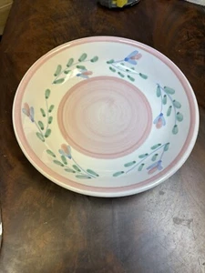 Caleca Pink Garland Made in Italy Pasta Bowl - 8-1/2” - Picture 1 of 4