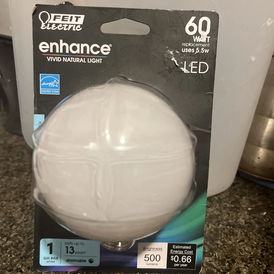 Feit Electric BPG2560950CAFLR Globe 120V 5.5W E26 Daylight G25 Filament LED Bulb - Image 1 of 1