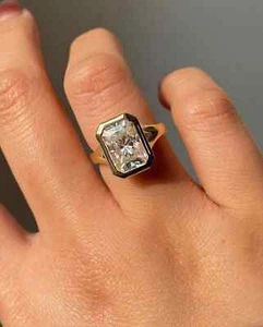 3.00Ct Radiant Cut IGI Certified Lab Grown Diamond Wedding Ring 14K Yellow Gold - Picture 1 of 8