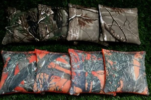 Cornhole Bean Bags Set of 8 ACA Regulation Bags REAL TREE CAMO  - Picture 1 of 2