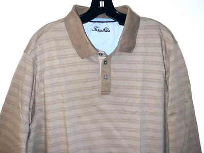 Tasso Ella Men's Long Sleeve Polo Shirt Stripe 100% Cotton Size XL - Image 1 of 4